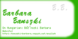 barbara banszki business card